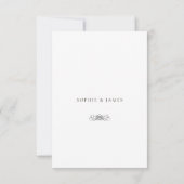 白ミニマル黒の結婚詳細・エンクロージャ・カード 招待状 (裏面)