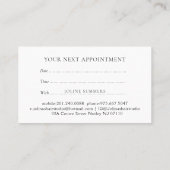 白ミニマル黒アポイントメントカード 予約カード (裏面)