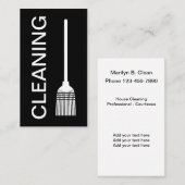 白ミニマル黒クモダンリーニング 名刺 (正面/裏面)