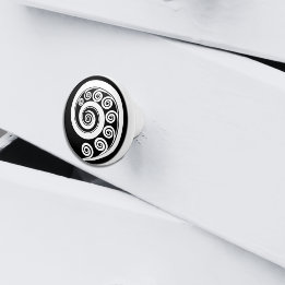 白ミニマル黒植物性ファーンインスパイア葉 セラミックノブ