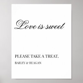 白ミニマル黒結婚式の引き出物記号 ポスター