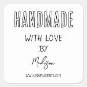 白ミニマル |ラブスクエアステッカーで手作り スクエアシール (正面)