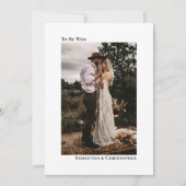 白ミニマ結婚リストの縦写真を結婚撮る 招待状 (正面)