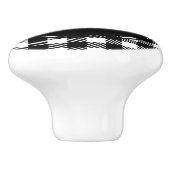 白ムース黒水牛の格子柄 セラミックノブ (側面)