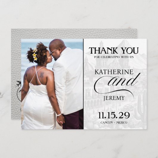 白メキシコ旅券 サンキューカード (正面/裏面)