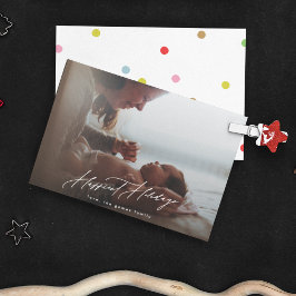 白メリーのクリスマス写真の書道最も幸せ シーズンカード