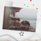 白メリーのクリスマス写真の書道最も幸せ シーズンカード