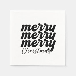 白メリーメリーの聖降誕祭お祝い スタンダードカクテルナプキン