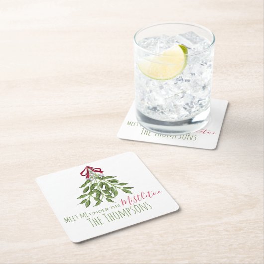 白メリー果実のミスタントー スクエアペーパーコースター (インサイチュ)