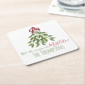 白メリー果実のミスタントー スクエアペーパーコースター (アングル)