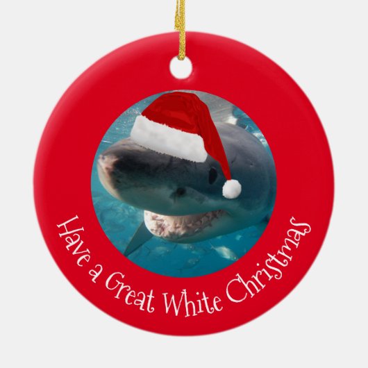 白メリー素晴らしクリスマスポートレート写真 セラミックオーナメント (裏面)