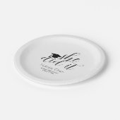 白モダンいエレガント彼女は卒業した ペーパープレート (アングル)