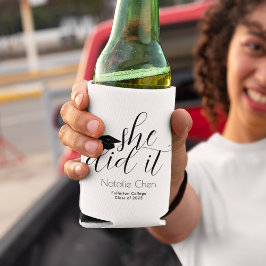 白モダンいエレガント彼女は卒業パーティーをやった 缶クーラー