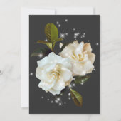 白モダンいガーデニシアオンブラック結婚スパークル 招待状 (裏面)