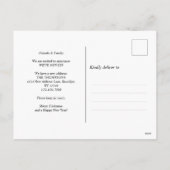 白モダンいクリスマスドア新しいホームムービング シーズンポストカード (裏面)