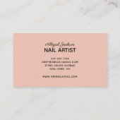 白モダンいバラ大理石金ゴールド爪、 ネイルバイ「名前」 名刺 (裏面)