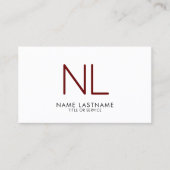 白モダンいミニマルブルグン 名刺 (正面)