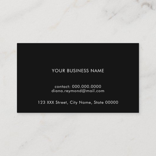 白モダンい世界地図と黒の名刺 名刺 (裏面)