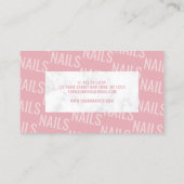 白モダンい大理石とピンクの爪、 ネイル 名刺 (裏面)