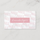 白モダンい大理石とピンクの爪、 ネイル 名刺 (正面)