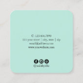 白モダンい大理石とミントグリーンの爪、 ネイル スクエア名刺 (裏面)