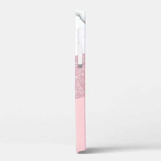 白モダンい大理石エレガントとバラ金ゴールドグリッター Case-Mate iPhoneケース (裏面 / 左)