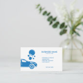 白モダンい移動式洗車と詳細 名刺 (スタンド正面)