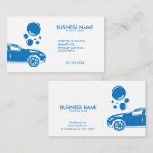 白モダンい移動式洗車と詳細 名刺 (正面/裏面)
