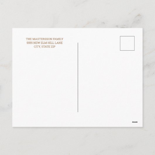 白モダンい2フォトクリスマスダッシングスノー シーズンポストカード (裏面)