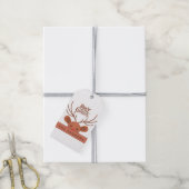 白モダンおもしろいの可愛いクリスマスのトナカイ ギフトタグ (より糸付き)