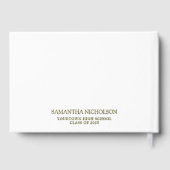 白モダンお洒落の3写真卒業 ゲストブック (裏面)