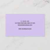 白モダンかわいらし大理石の黒い紫の爪、 ネイル 名刺 (裏面)