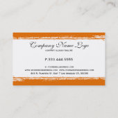 白モダンとオレンジのグランジストライプ 名刺 (裏面)
