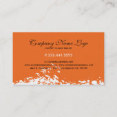 白モダンとオレンジグランジのストライプ2 名刺 (裏面)