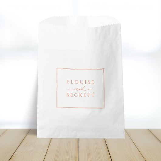 白モダンとオレンジ結婚色 フェイバーバッグ