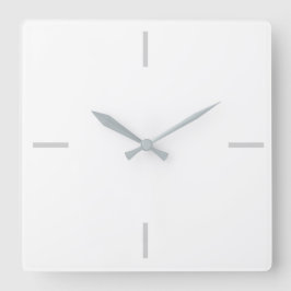 白モダンとグレーのミニマリスト スクエア壁時計