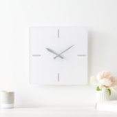 白モダンとグレーのミニマリスト スクエア壁時計 (ホーム)