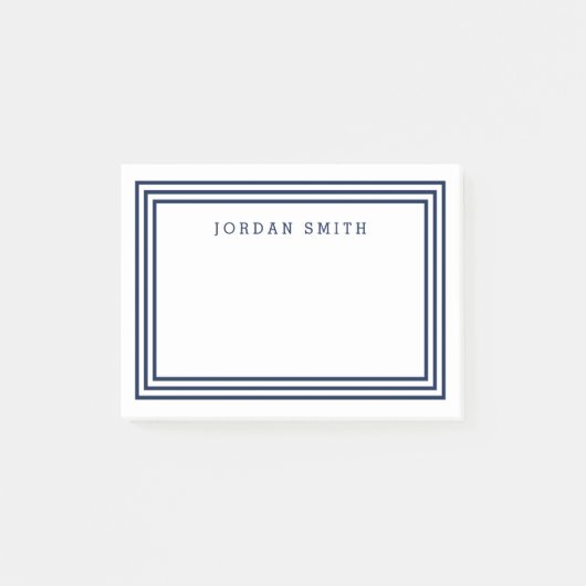 白モダンとトリプルネイビーブルー縁ど ポストイット (正面)