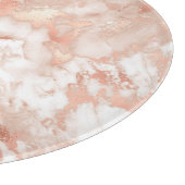 白モダンとバラの金ゴールド大理石パターン カッティングボード (角)