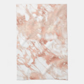 白モダンとバラの金ゴールド大理石パターン キッチンタオル (縦)