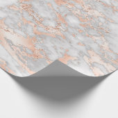 白モダンとバラの金ゴールド大理石パターン ラッピングペーパー (角)