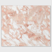 白モダンとバラの金ゴールド大理石パターン ラッピングペーパー (フラット)