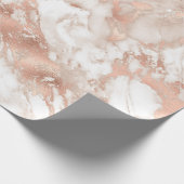 白モダンとバラの金ゴールド大理石パターン ラッピングペーパー (角)