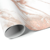 白モダンとバラの金ゴールド大理石パターン ラッピングペーパー (ロールコーナー)