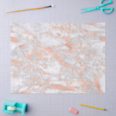 白モダンとバラの金ゴールド大理石パターン 薄葉紙 (クラフト)