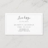 白モダンとピンクの大理石 名刺 (裏面)