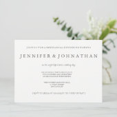 白モダンと灰色のリハーサルディナー招待状 招待状 (スタンド正面)