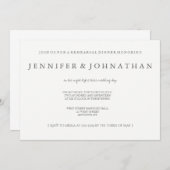 白モダンと灰色のリハーサルディナー招待状 招待状 (正面/裏面)