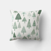 白モダンと緑のクリスマス クッション (裏面)