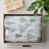 白モダンと緑のクリスマス 薄葉紙 (ギフト)